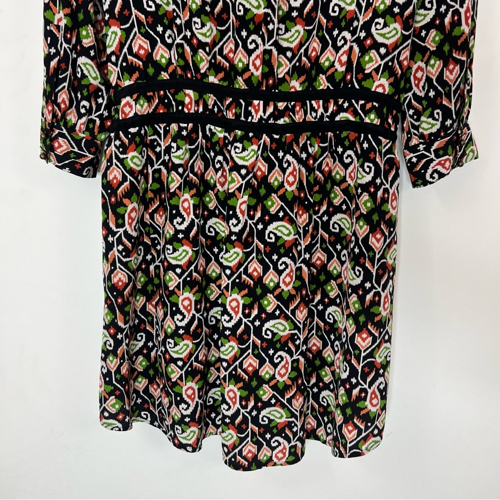 Veronica Beard Tie Front Silk Venice Mini Shirt Dress Size 6 - Picture 11 of 16